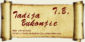 Tadija Bukonjić vizit kartica